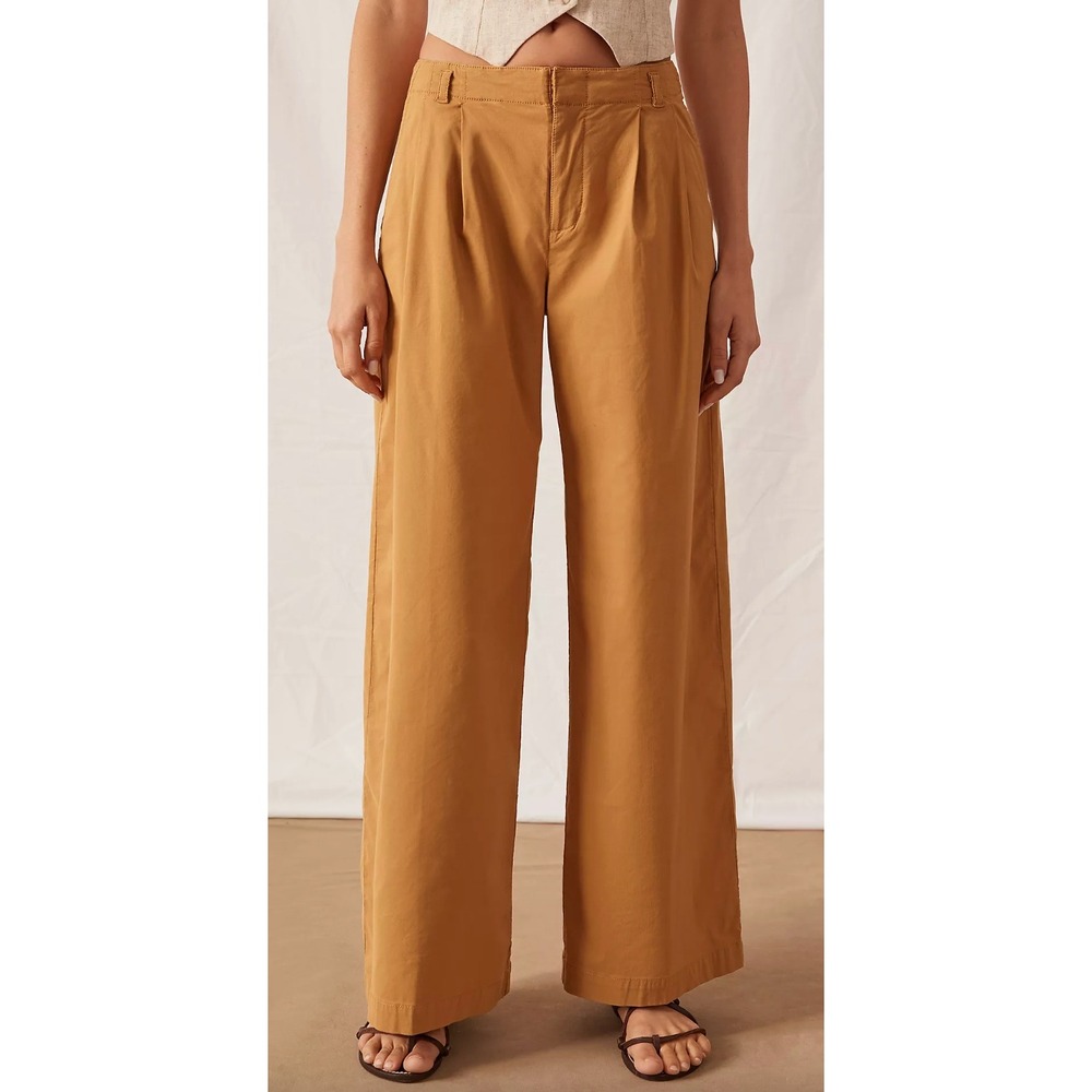 By Anthropologie Low-Rise‎ Wide-Leg Trousers Pleated Pants Women Size 2